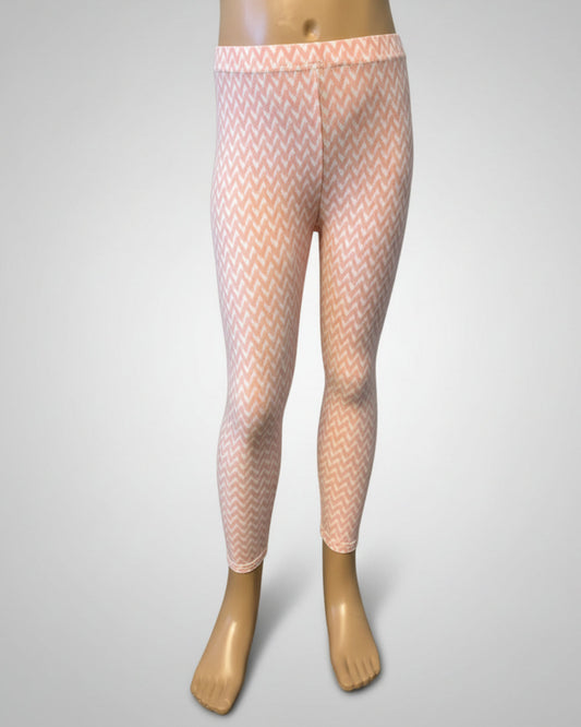 Pink and white design leggings