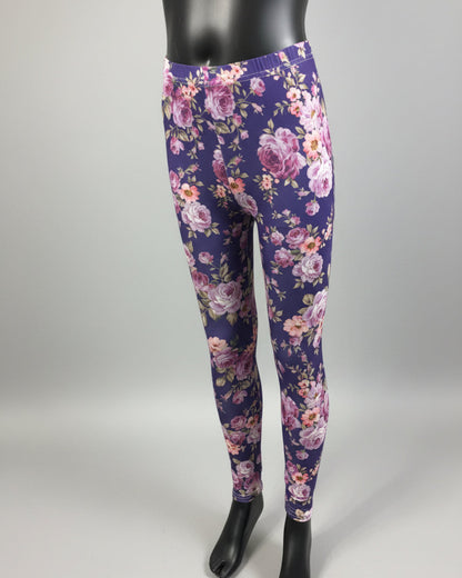Purple flowers leggings