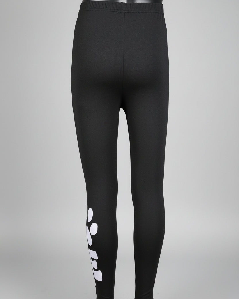 Black paw love design full length stretch leggings