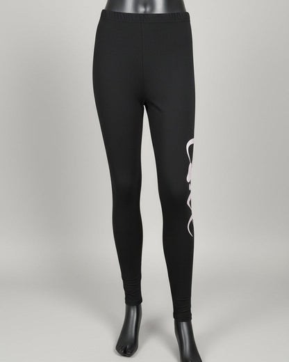 Black paw love design full length stretch leggings