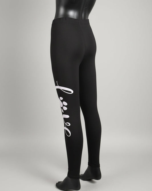 Black paw love design full length stretch leggings
