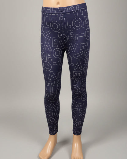 Purple love design full length leggings