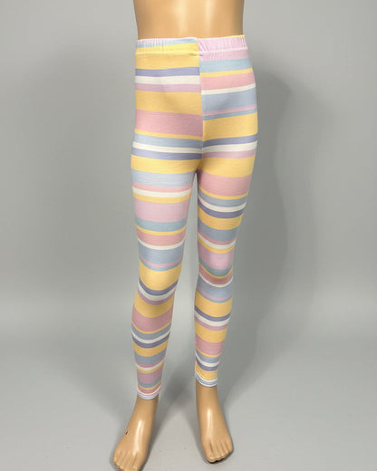 Candy striped full length stretch leggings