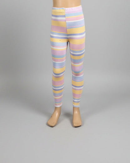 Candy striped full length stretch leggings
