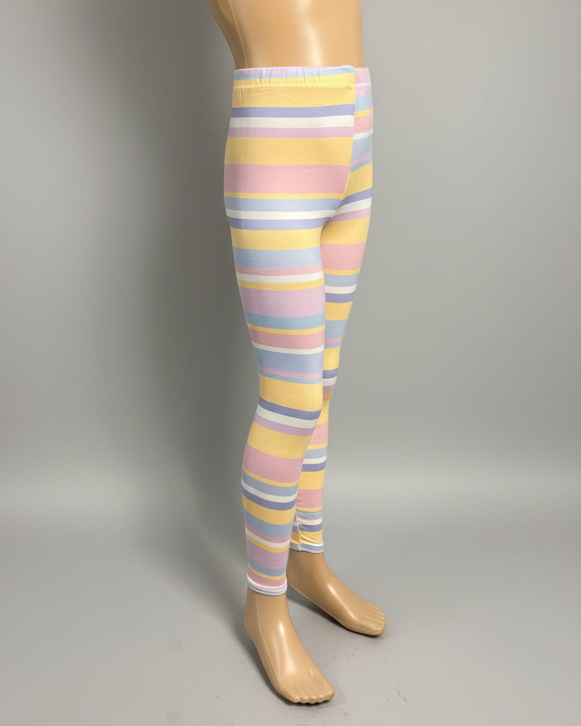 Candy striped full length stretch leggings