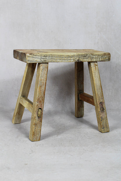 Vintage Rustic Stool Small - Elm wood - 44