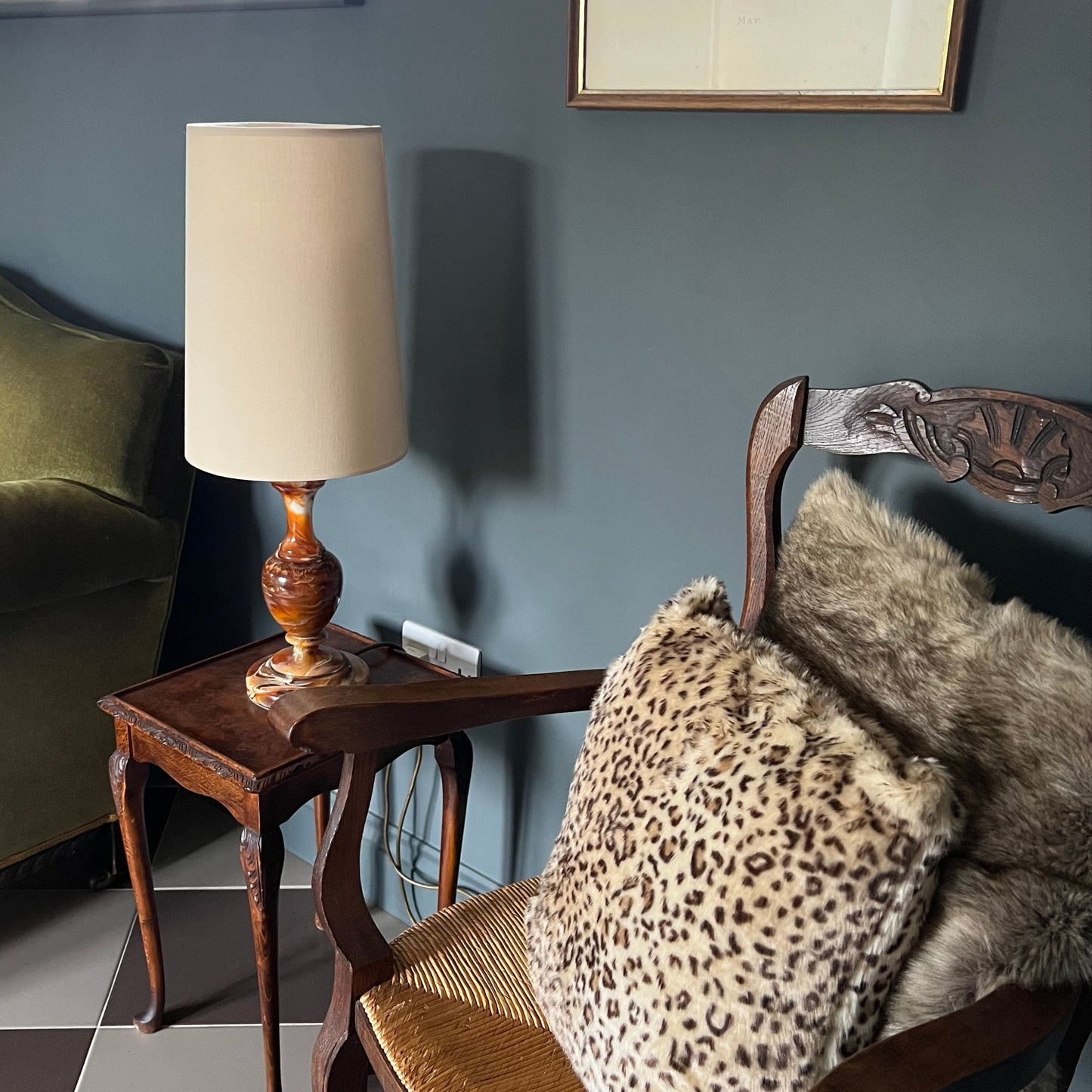 Cream cotton cone lampshade, extra tall lampshade