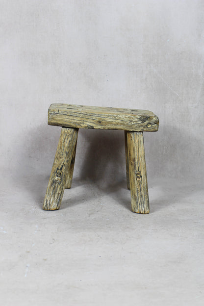 Vintage Rustic Stool Small - Elm wood - 48