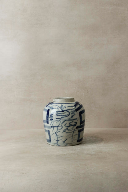 Old Blue & White Porcelain Jar n° 5