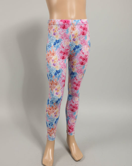 'Summer Bloom' patterned full length stretch leggings