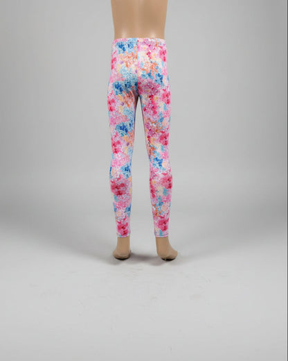 'Summer Bloom' patterned full length stretch leggings