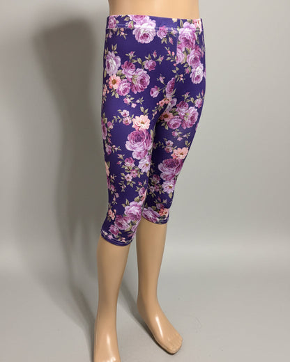 Flower patterned Capri leggings, choice of size & design!