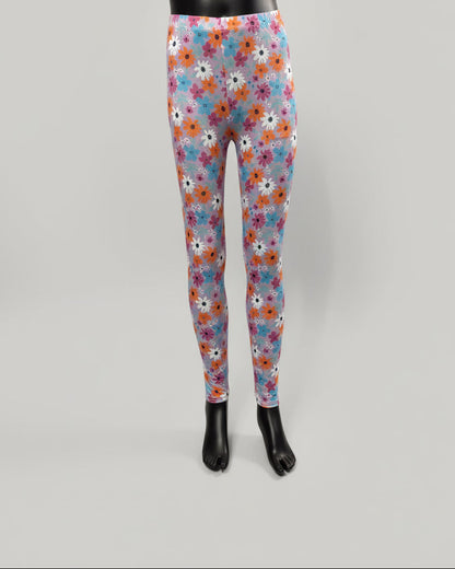 Lilac flower design leggings
