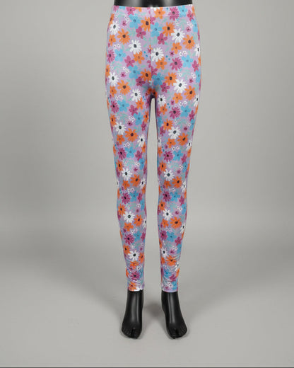 Lilac flower design leggings