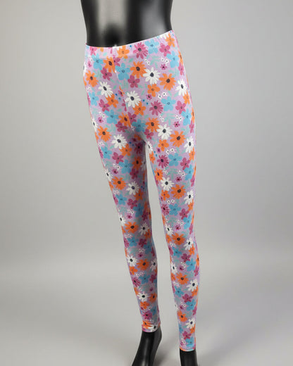 Lilac flower design leggings