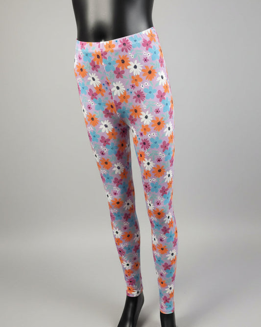 Lilac flower design leggings