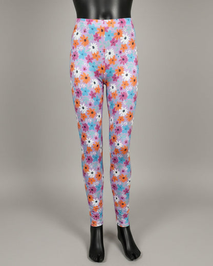 Lilac flower design leggings