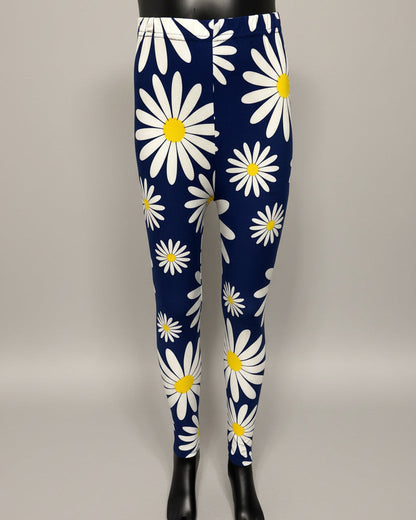 Girls blue daisy leggings