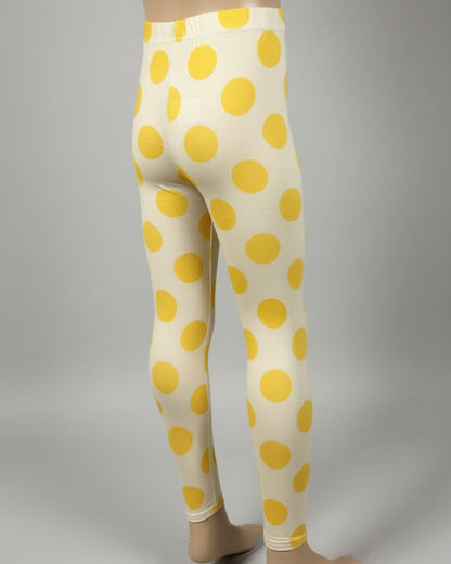 Yellow dots design full length stretch leggings