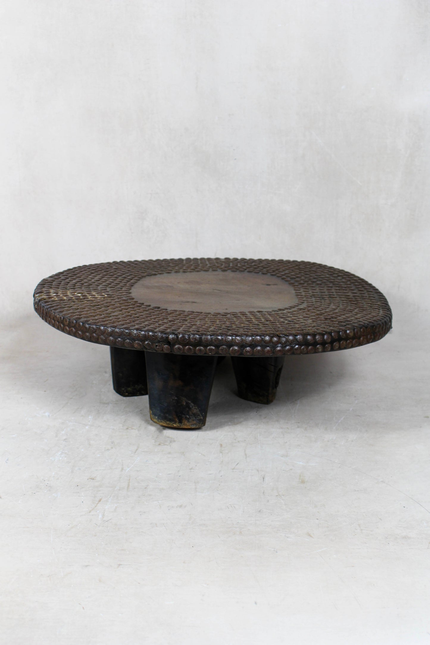 Vintage Ngombe Stud Wood Table DRC 2.6