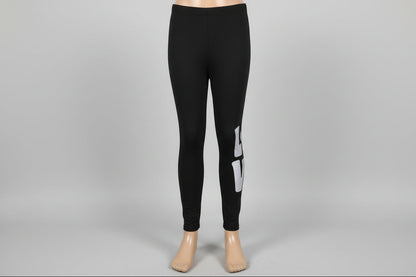 Black paw love design full length stretch leggings