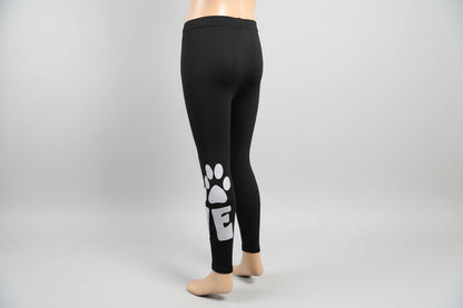 Black paw love design full length stretch leggings
