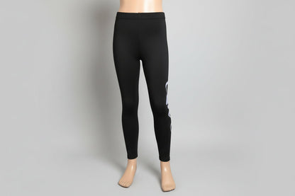 Black paw love design full length stretch leggings