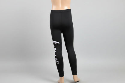 Black paw love design full length stretch leggings