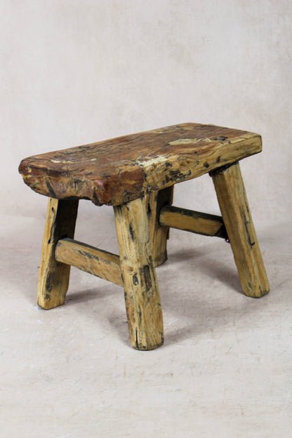 Vintage Rustic Stool Small - Elm wood - 50