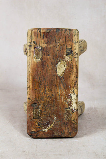 Vintage Rustic Stool Small - Elm wood - 50