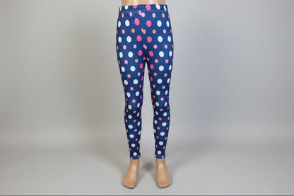 Purple dots design full length leggings