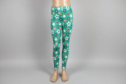 Green star design leggings