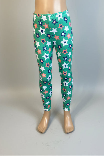 Green star design leggings