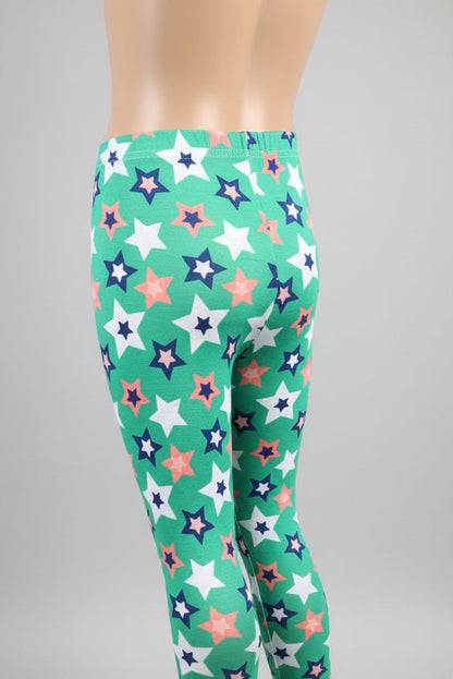 Green star design leggings