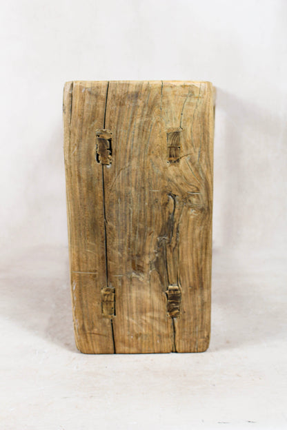 Vintage Rustic Elm Wood Stool - Medium - No 77