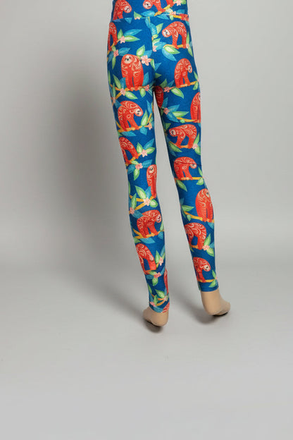 Happy Sloth design full length leggings
