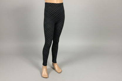 Black leggings with tiny white flowers design