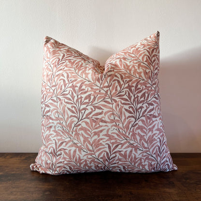 William morris rust willow leaves cotton cushion, scatter cushions