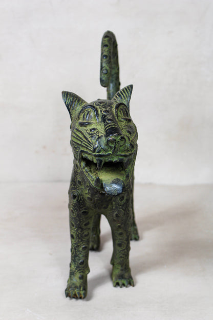 Benin Bronze Leopard sculpture - Large 107.1
