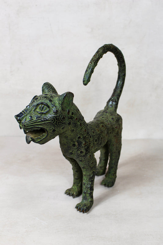 Benin Bronze Leopard sculpture - Large 107.2