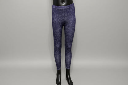 Purple love design full length leggings