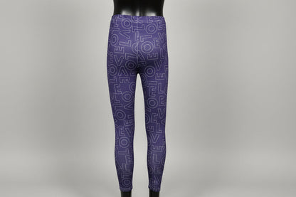 Purple love design full length leggings