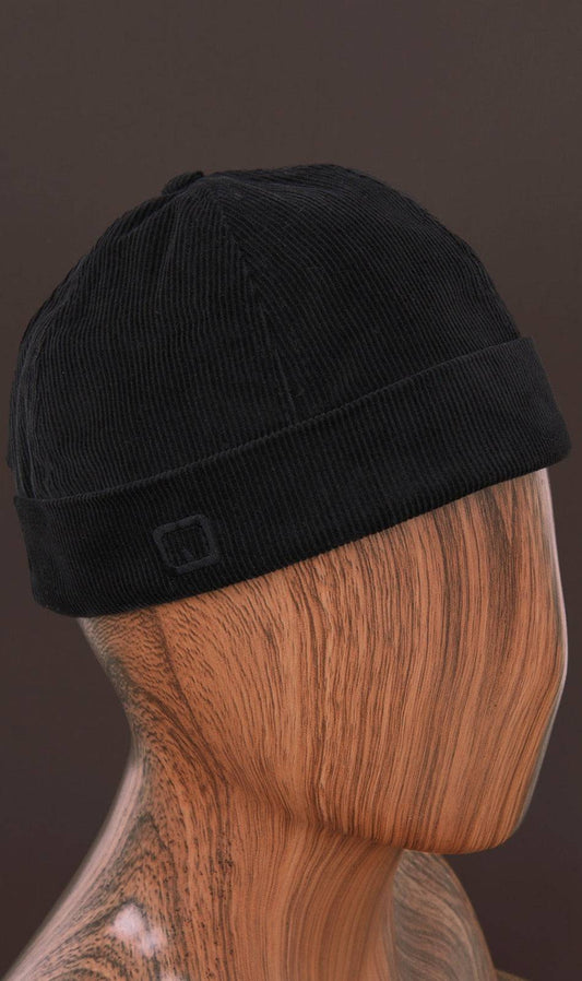 QL Velvet Docker Hat in Black
