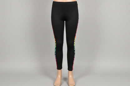 Funky pattern striped leggings