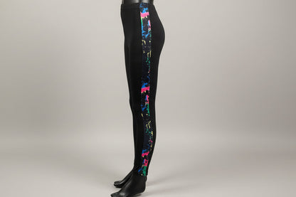 Funky pattern striped leggings