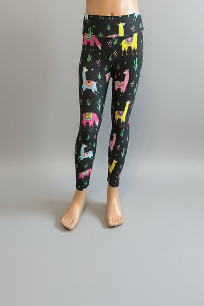 'Leisurely llama' design full length leggings