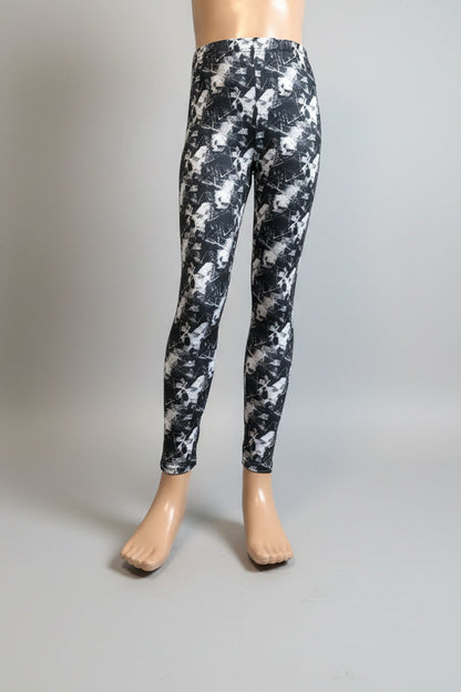 Monochrome diamond design full length stretch leggings