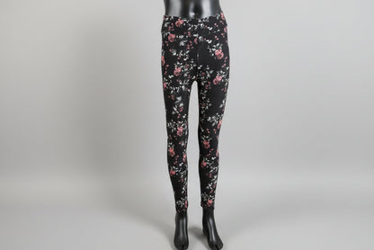 Soft, black floral leggings