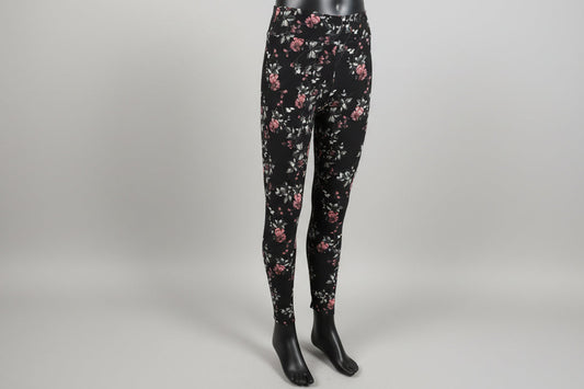Soft, black floral leggings