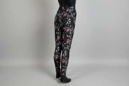 Soft, black floral leggings